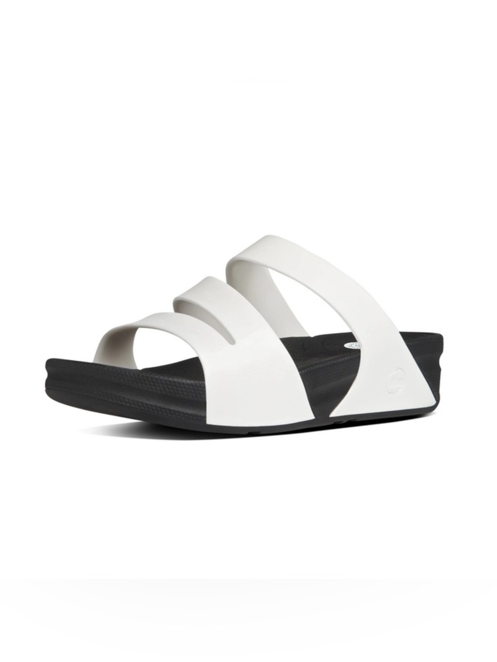 Women’s size 9 FitFlop SuperJelly Twist slide sandals in bone white